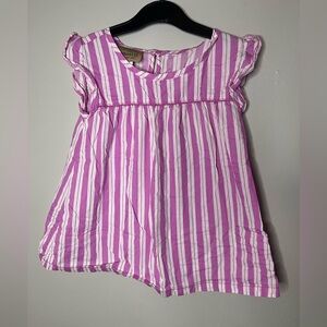 Roebuck & Co Pink Striped Sleeveless Blouse Girls Size Medium